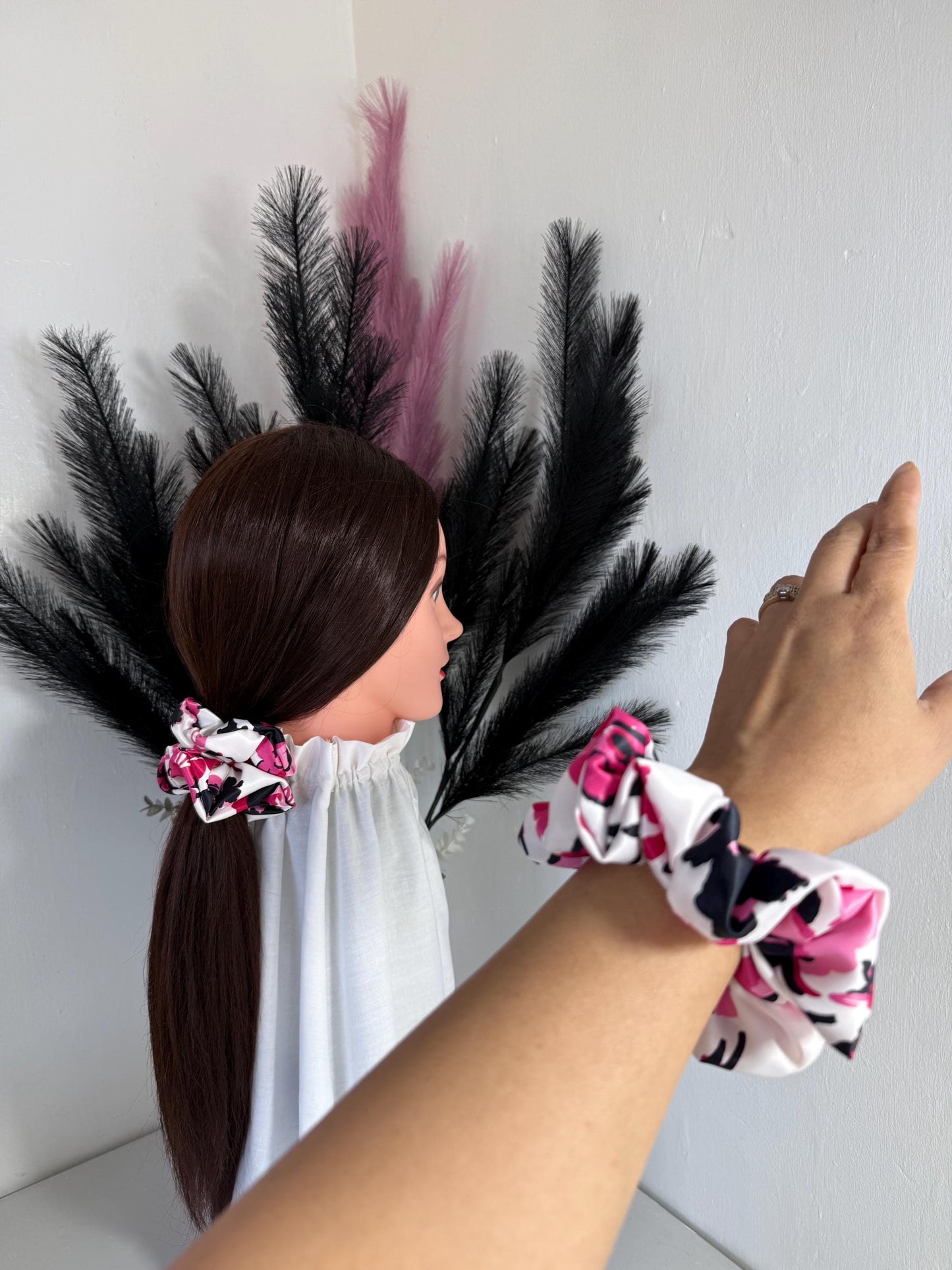Luxury handmade scrunchies, Elegant scrunchies, Silky satin scrunchies, Elegant hair tie.