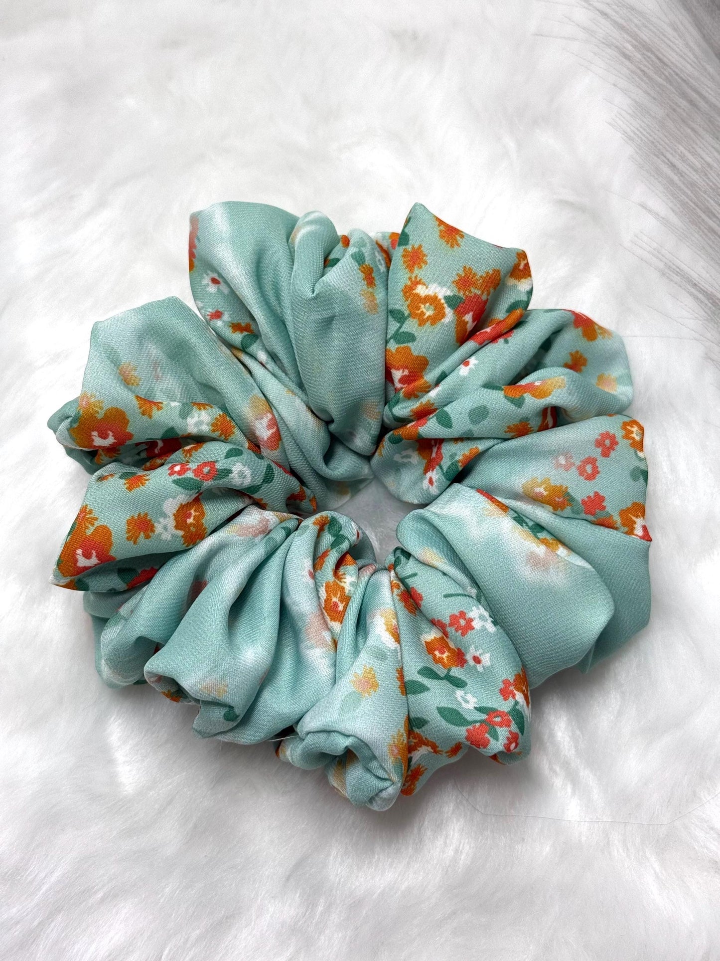 Luxury soft scrunchies,Floral scrunchies, Elegant scrunchies, Silky satin scrunchies, Luxury handmade scrunchies, Handmade hair tie,