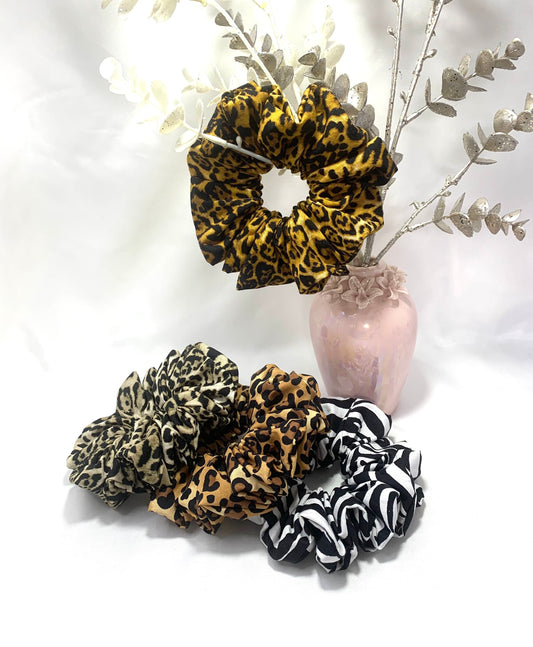 Large scrunchies, Handmade Scrunchies, Animal print Scrunchies, Scrunchies for women, Hair ties, Ladies hair accessories, Women hair ties