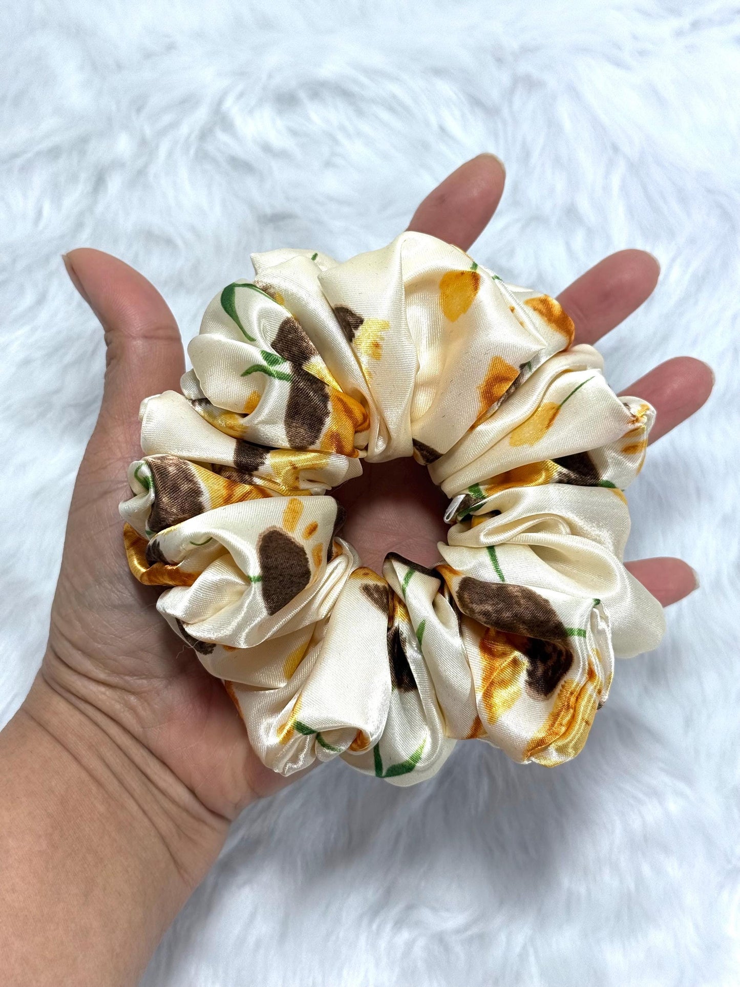 Silky satin scrunchies. Handmade scrunchies. Large size scrunchies.