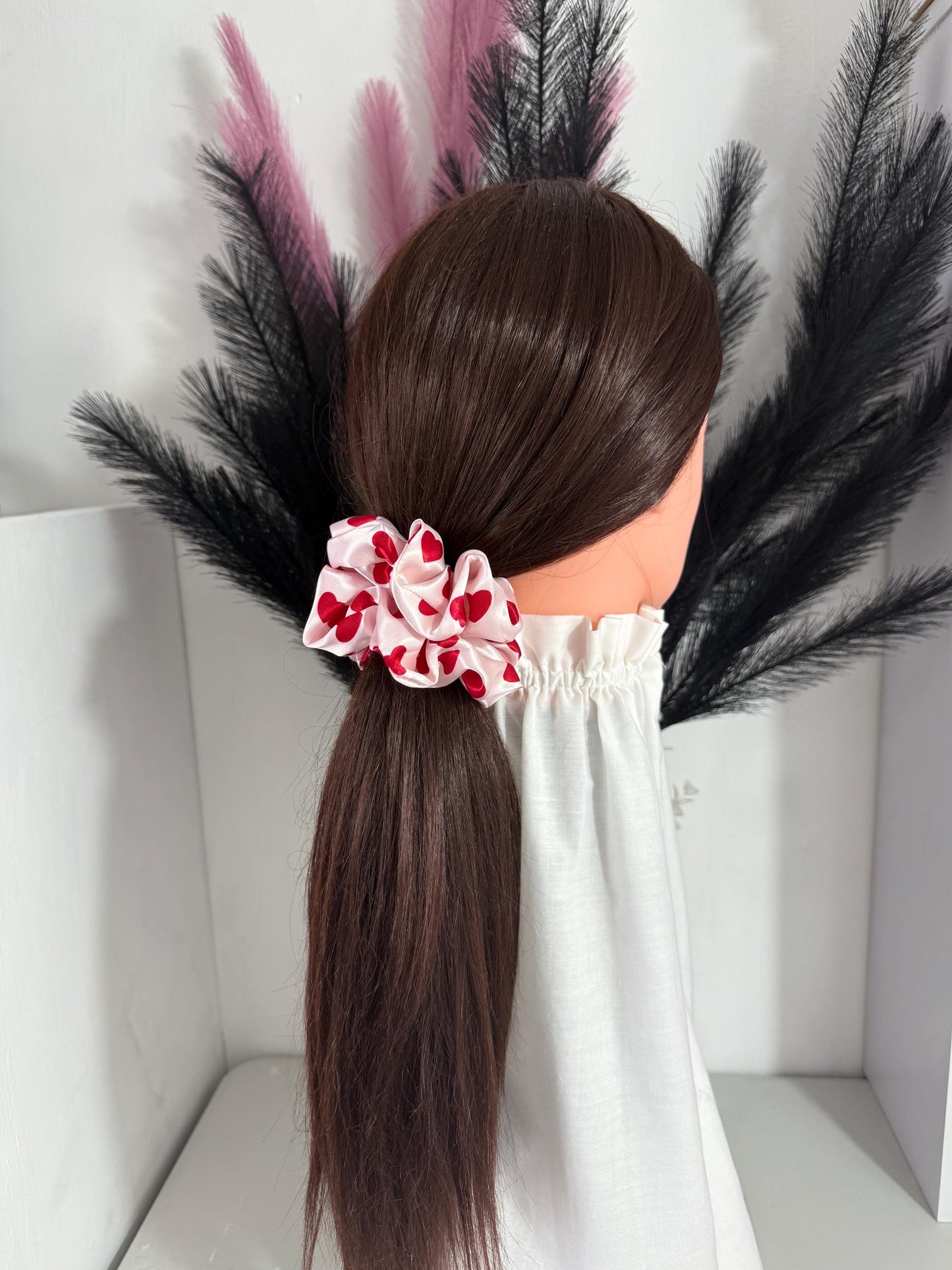 Large scrunchies/ Heart scrunchies/ Silky Satin Scrunchies/ Handmade Scrunchies