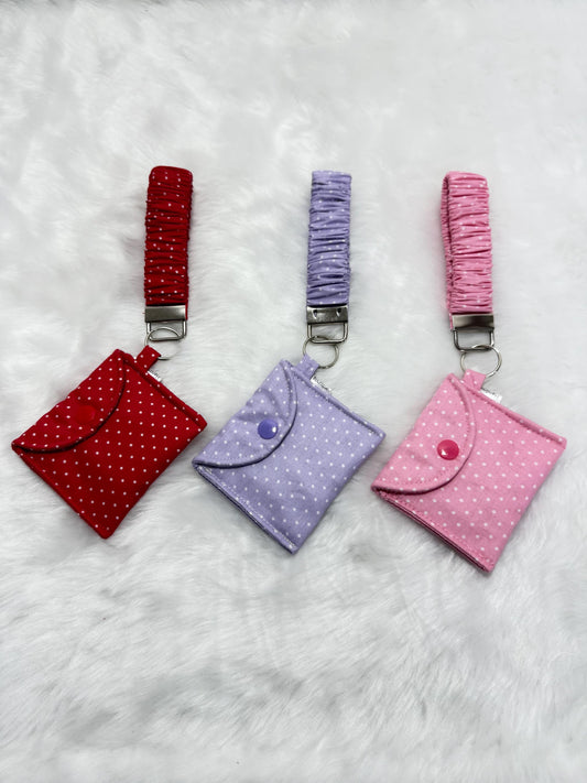Scrunchie key holder with pouch/ Handmade key ring/ Wristlet/ Mini pouch / IPod pouch/ Mini wallet