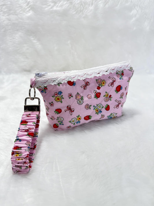 Make up pouch/ Make up pouch with key holder/ Mini bag/ Make up bag