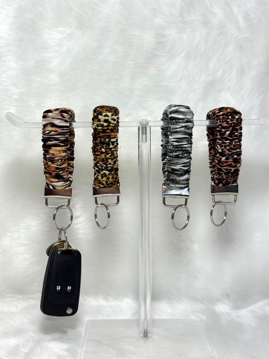 Scrunchie key holder/ Keychain Wristlet Strap Wristband Variety / Loop keychain / wristlet /Animal Print Keyholder