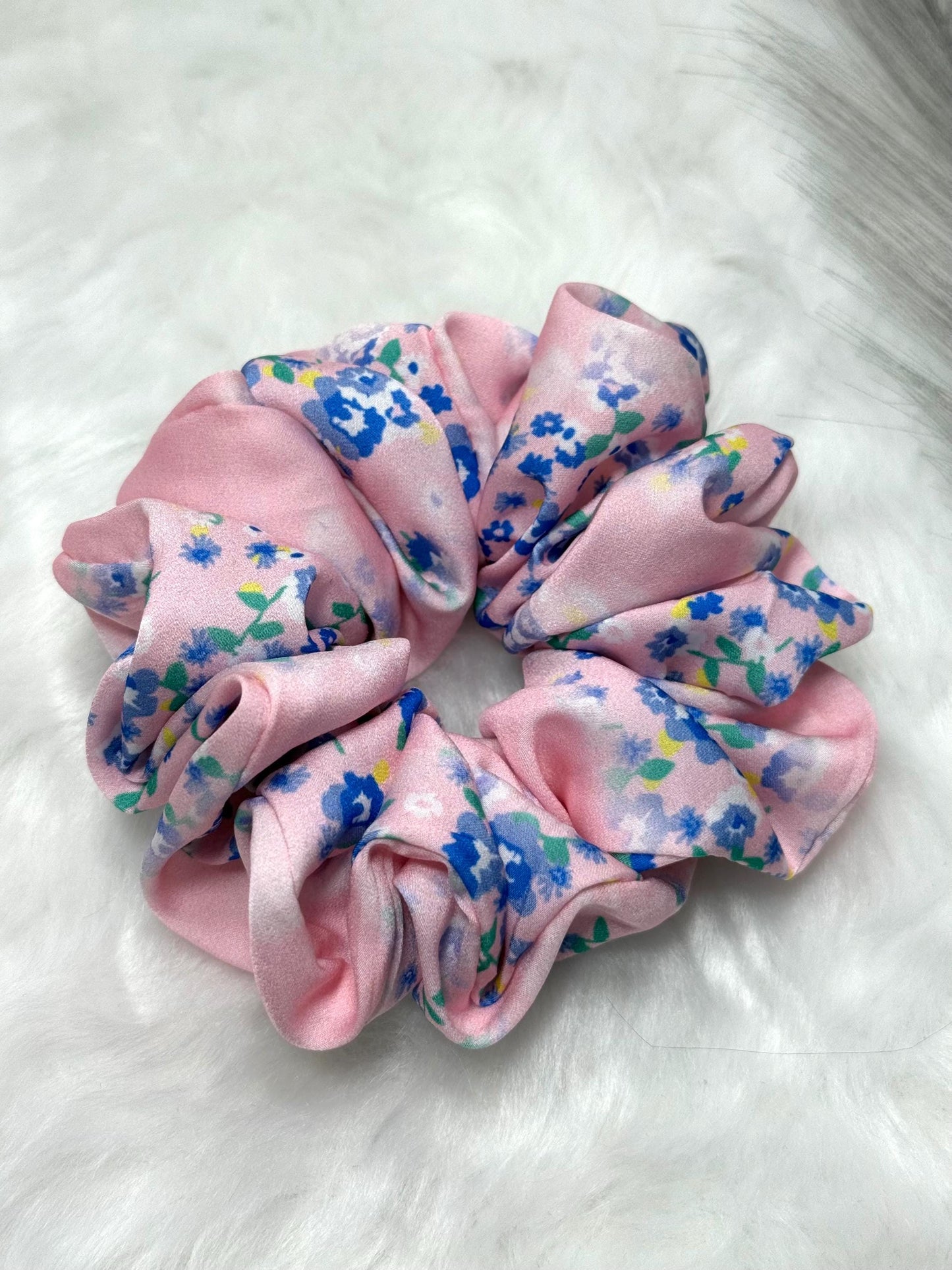 Luxury soft scrunchies,Floral scrunchies, Elegant scrunchies, Silky satin scrunchies, Luxury handmade scrunchies, Handmade hair tie,