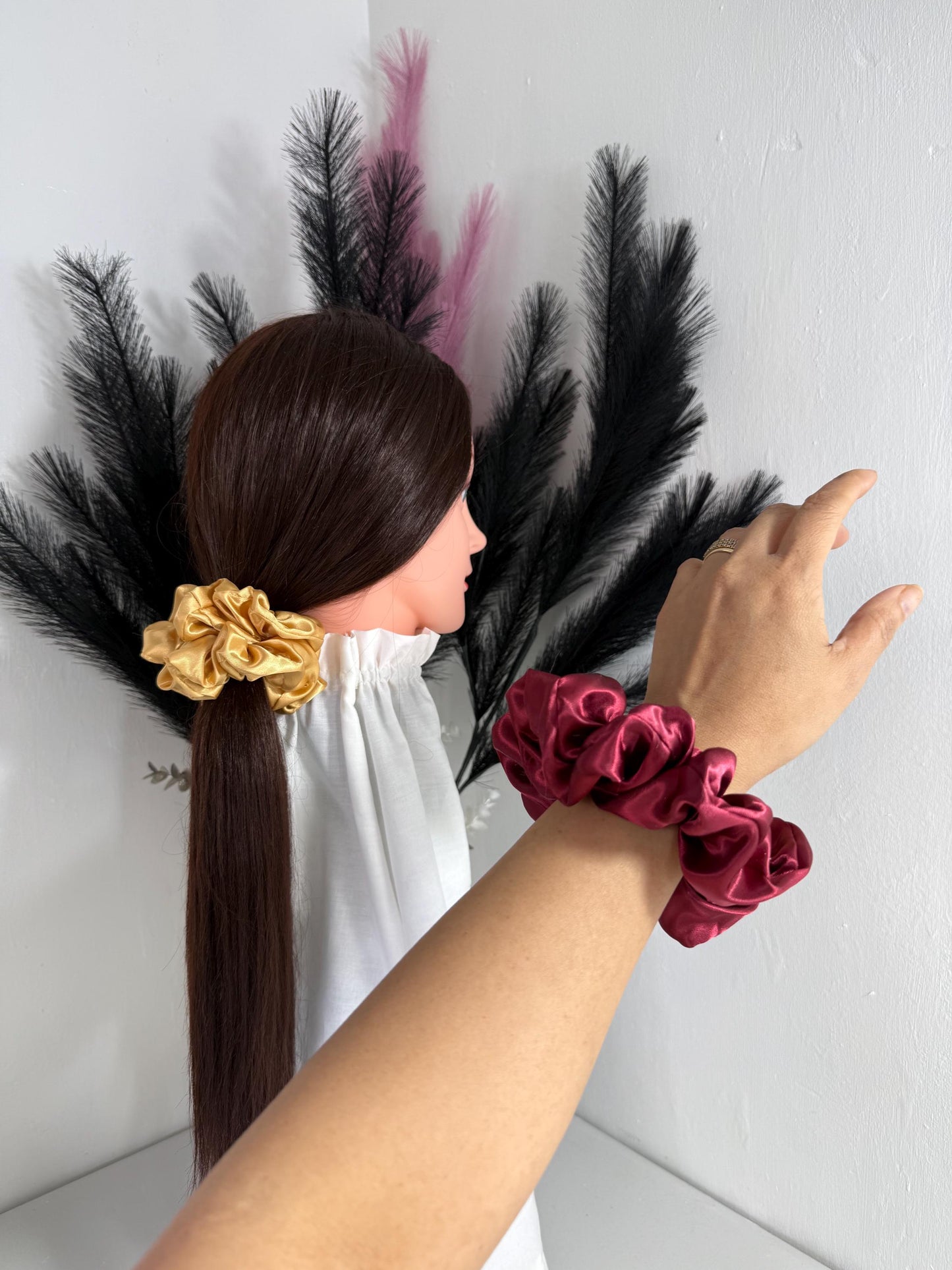 Luxury Handmade scrunchies, Silky satin scrunchies, Elegant scrunchies, Large scrunchies,Women Hair accessories,