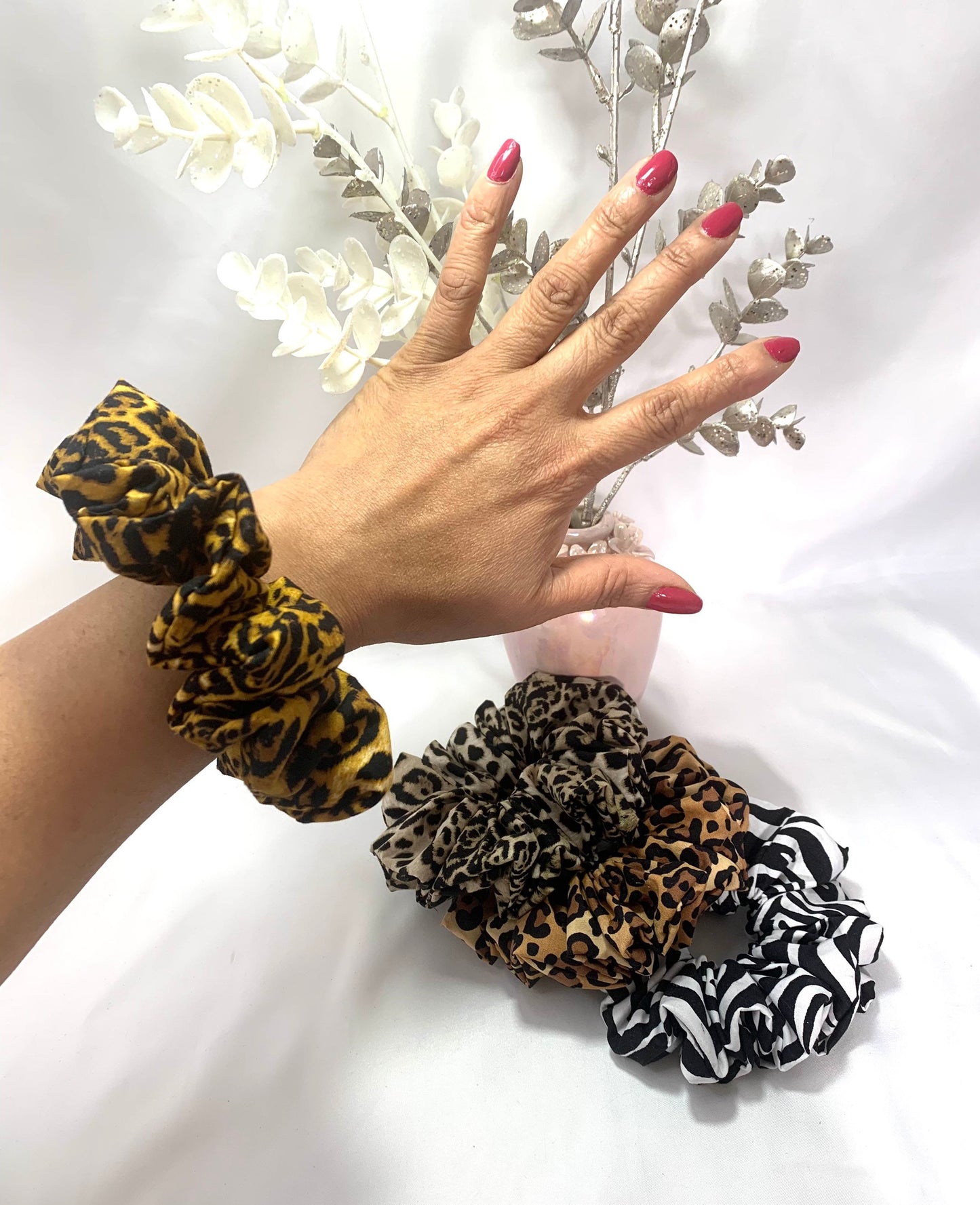 Large scrunchies, Handmade Scrunchies, Animal print Scrunchies, Scrunchies for women, Hair ties, Ladies hair accessories, Women hair ties