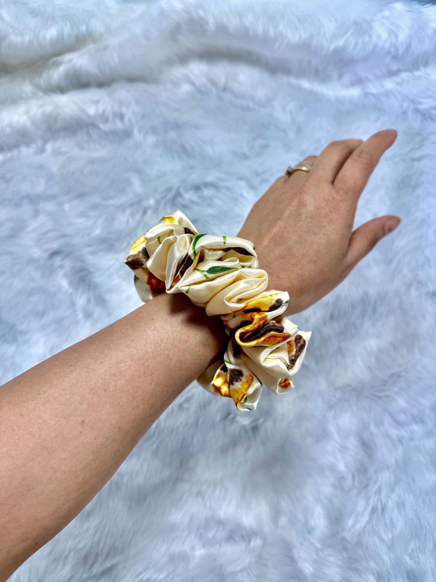 Silky satin scrunchies. Handmade scrunchies. Large size scrunchies.
