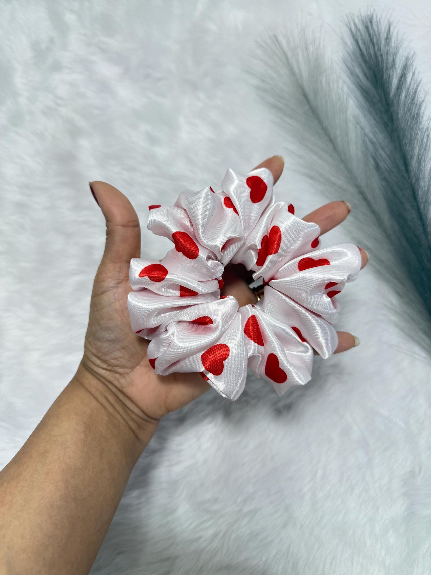 Large scrunchies/ Heart scrunchies/ Silky Satin Scrunchies/ Handmade Scrunchies