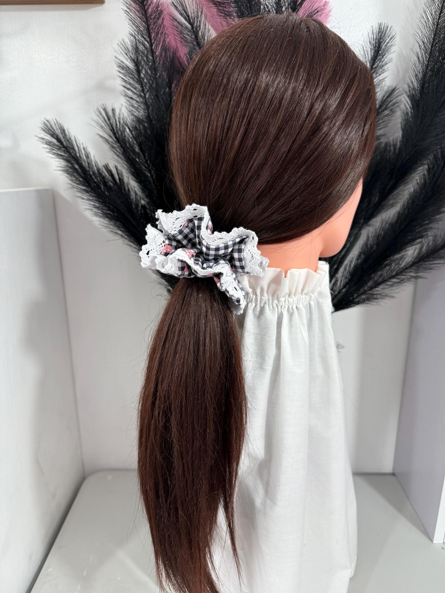 Scrunchie key holder/ Coin pouch/Lace scrunchie/Scrunchie Key ring holder/Gingham Scrunchies/ Mini wallet pouch/ Ipod pouch