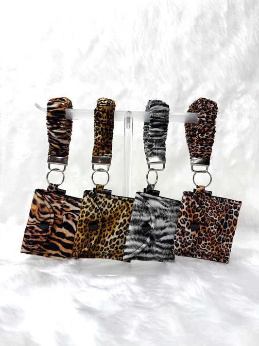 Animal print key holder/ Ear pod pouch/Keychain Wristlet Strap/Wristband /Animal print key holder / wristlet / Coin pouch / keychain wallet